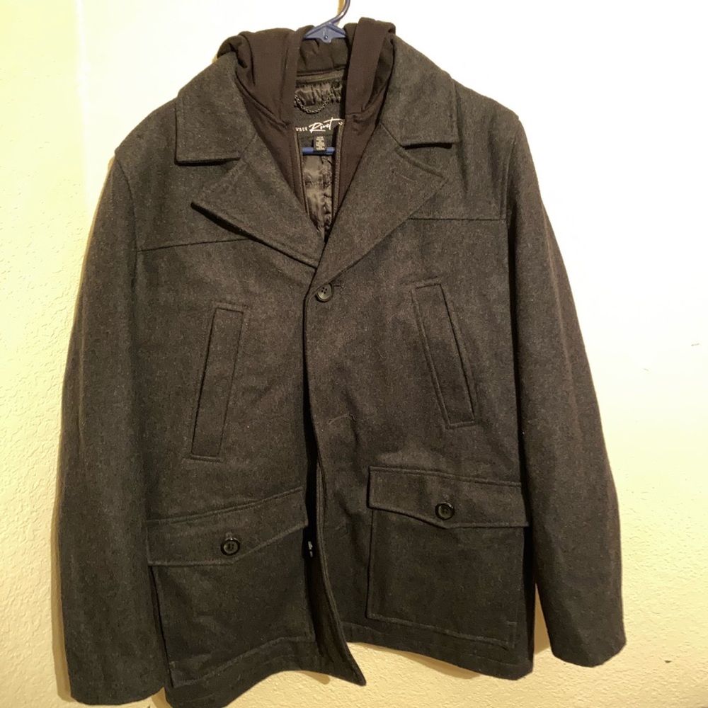 BLACK RIVET PEACOAT